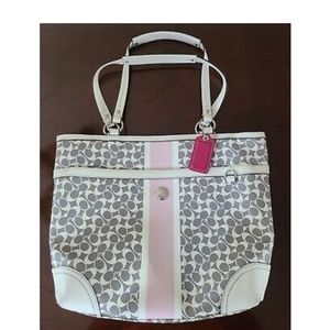 Coach Chelsea Leather Heritage Stripe Tote